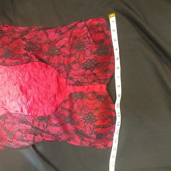 Daisy Hot Pink w/ Black Lace Bodycon Mini Dress. Evening Dance Cocktail - Picture 6 of 8